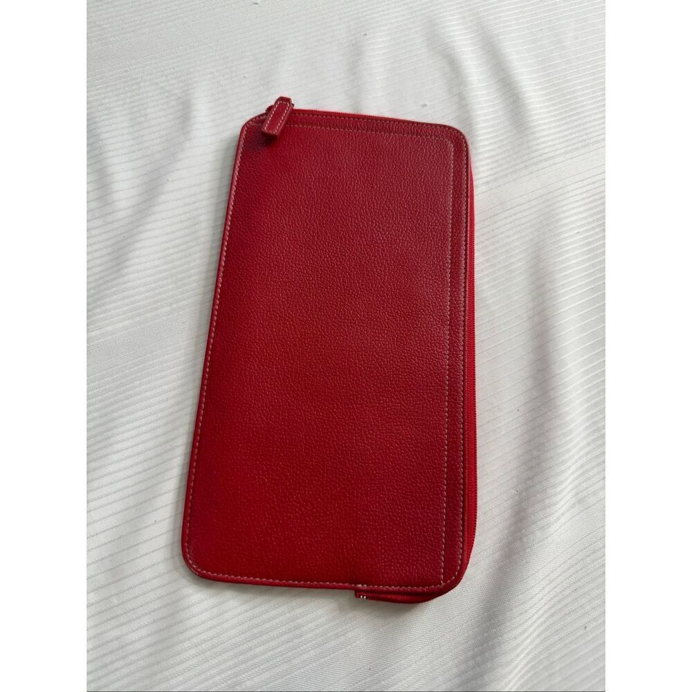 Levenger Red Leather Travel Wallet
